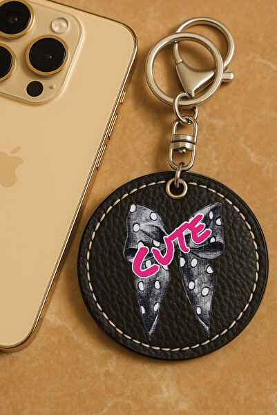 Cekuonline 1St Grade Faux Leather Patterned Printed Metal Hook Keychain 6X6Cm...