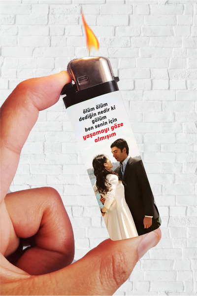 SARANG Çakmak - Polat & Elif Ölüm Ölüm Dediğin Nedir Ki Gülüm Kaplamalı Klasik Çakmak