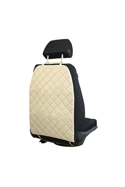 Metru Patrat Protectie auto matlasata, din piele ecologica Bej, pentru spatar...