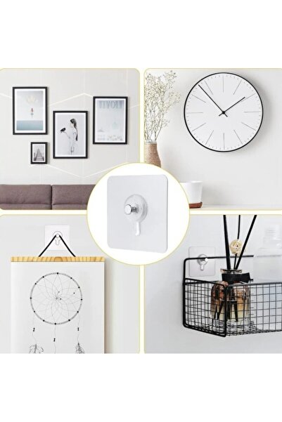 EVA METAL TASARIM Pratik 1 Adet Güçlü Yapışkanlı Duvar Vidası Matkap Delme Yok - Elbise Çervece Askısı Çivi