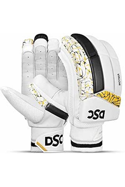 DSC Intense Valor Leather Cricket Batting Gloves, Mens Right (White Turquoise)