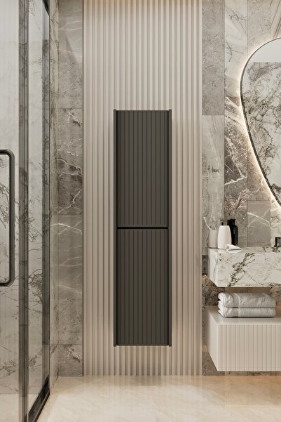 enwood CAPELLA SİYAH MDF ÇOK AMAÇLI BANYO DOLABI 138x34 CM