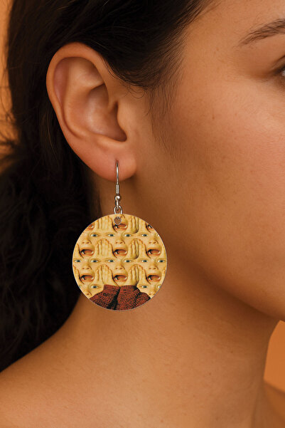 Cekuonline أقراط نسائية منقوشة بتصميم أنيق مقاس 3.5 × 5 سم أقراط دائرية شفافة من هوم ألون