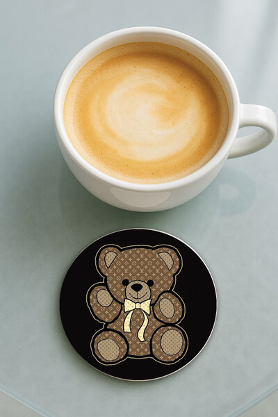 Cekuonline قاعدة كوب دائرية من البليكسي جلاس مع نمط مطبوع فردي تيدي إل في