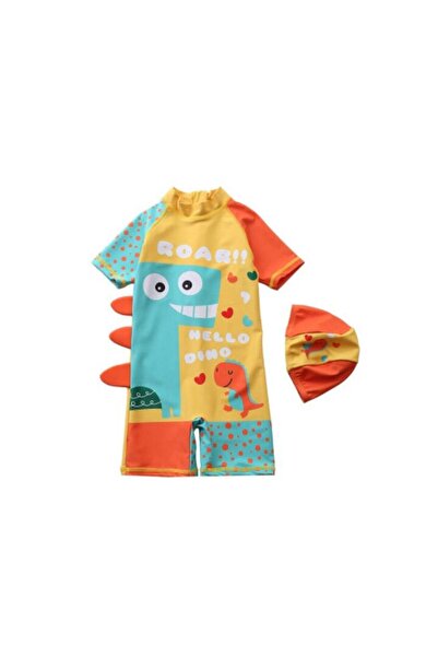 Mixbo Hello Dino Children's Swimsuit, Mixbo, orange, size 140-152cm, two pieces