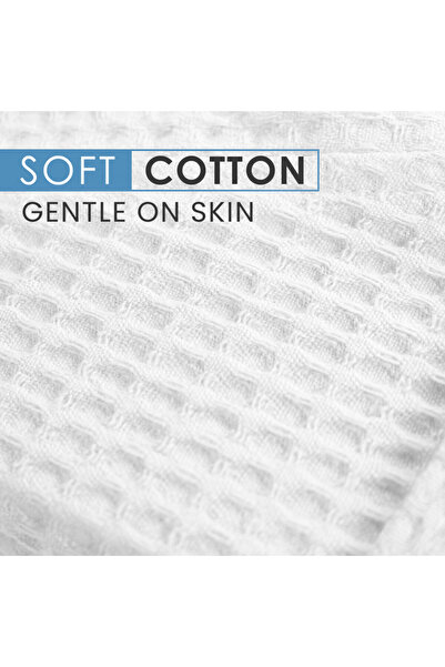 Hotel Linen Klub Hotel-Quality Unisex Cotton Waffle Bathrobe – Quick-Dry Robe with Belt & Pockets, Free Size – White