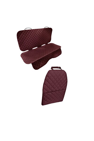Metru Patrat Set 2 universal quilted car seat protectors - burgundy, washable, waterproof with seatback organizer