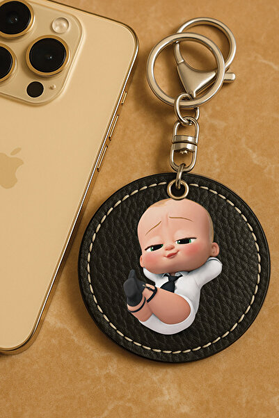 Cekuonline 1St Grade Faux Leather Patterned Printed Metal Hook Keychain 6X6Cm...