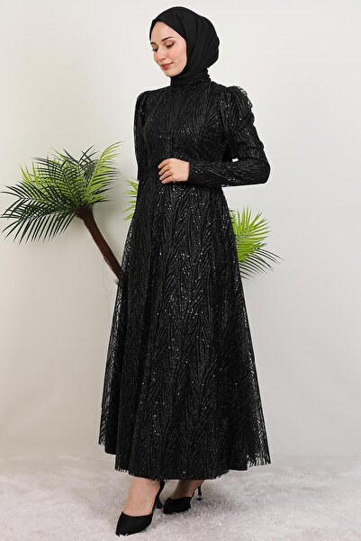 giz astore Selma Simli Abiye Siyah