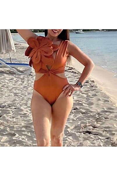 Mixbo Costum de Baie Intreg Mixbo, Elegant Flower Orange, marime L