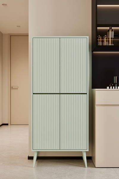 enwood CAPELLA MİNT YEŞİLİ MDF ÇOK AMAÇLI KİLER-MUTFAK DOLABI 158 CM