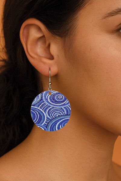 Cekuonline أقراط نسائية منقوشة بتصميم أنيق مع خطاف 3.5×5 سم أقراط دائرية شفافة جانا