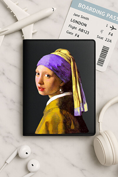 Cekuonline حافظة جواز سفر من الجلد الأسود من Vinlex لجميع جوازات السفر مع حام...