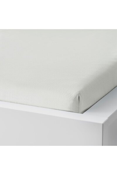 IKEA TAGGVALLMO Fitted Sheet, White, 90 x 200 cm