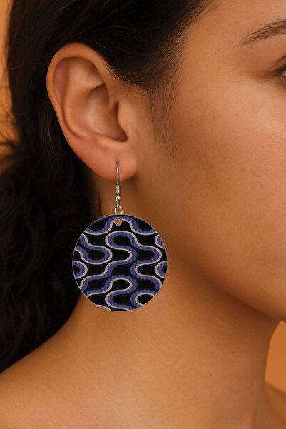 Cekuonline Women's Earrings Patterned Stylist Hooked 3.5X5Cm Round Transparent Earrings Harriet