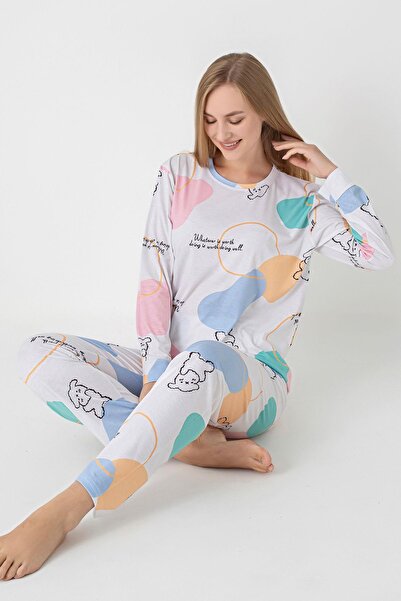 ŞİMAL Women's Patterned Pajama Set 255238 -
