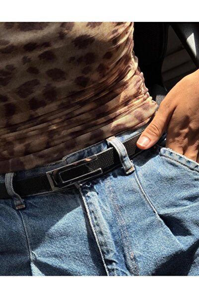 LİA KEMER حزام كلاسيكي بإبزيم فضي مسطح