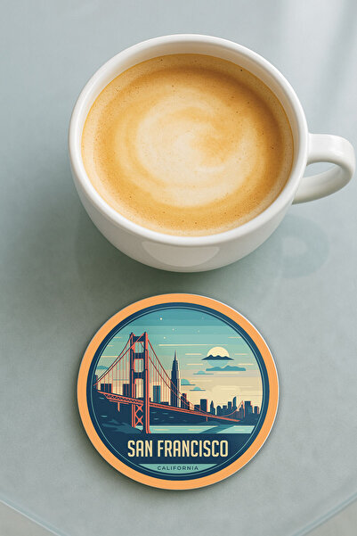 Cekuonline قاعدة كوب دائرية من البليكسي جلاس مع نمط مطبوع فردي سان فرانسيسكو