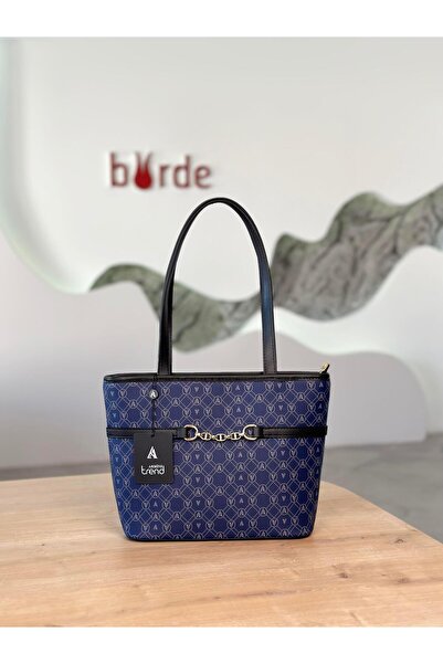 Armine Trend Chain Detailed Handbag Arm155 Navy Blue