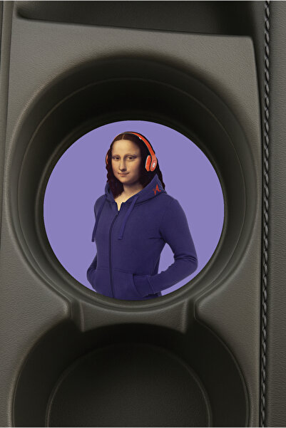 Cekuonline حامل أكواب دائري بيضاوي الشكل مطبوع للسيارة بتصميم ريلاكسمونا