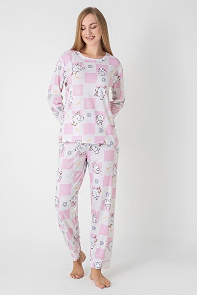 ŞİMAL Women's Patterned Pajama Set 255238 -
