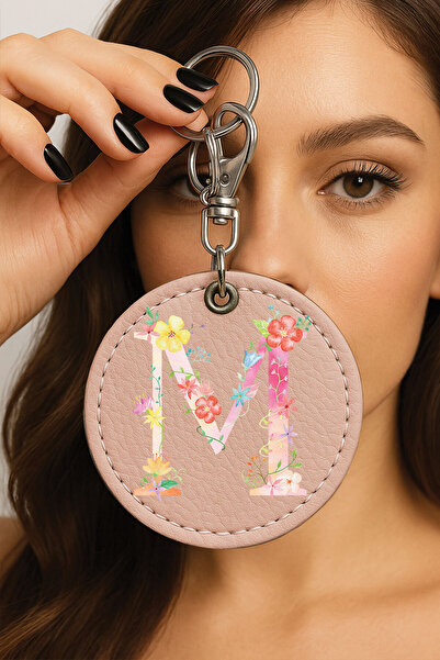 Cekuonline Premium Faux Leather Patterned Themed Metal Hook Keychain 6X6Cm Pi...