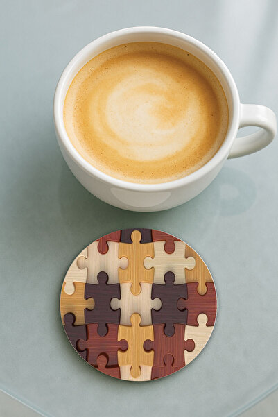 Cekuonline قاعدة كوب دائرية من البليكسي جلاس مع نمط مطبوع وصورة لغز فردية