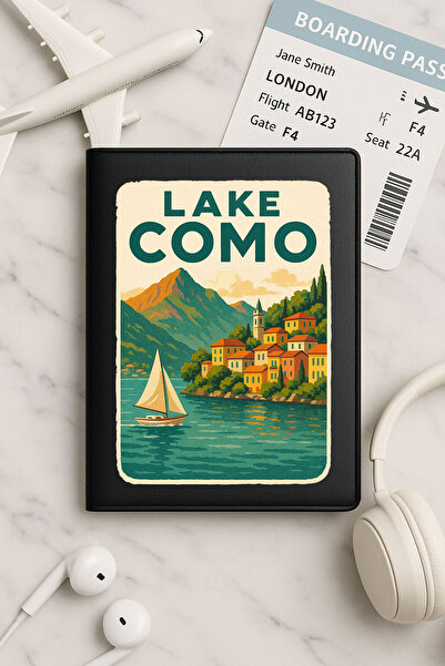 Cekuonline حافظة جواز سفر من الجلد الأسود من Vinlex لجميع جوازات السفر، بحيرة...