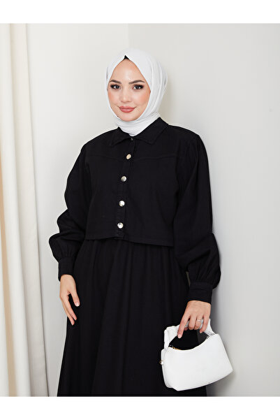 EFSUN MODA ΦΟΡΕΜΑ ΜΕ ΣΑΚΑΚΙ ΔΙΠΛΟ ΤΖΙΝ ΣΕΤ ΤΕΣΤΟΥΡ ΔΥΟ ΤΕΜΑΧΙΑ ΜΑΥΡΟ