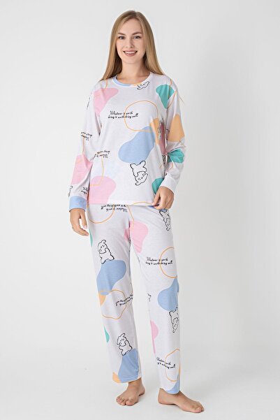 ŞİMAL Women's Patterned Pajama Set 255238 -