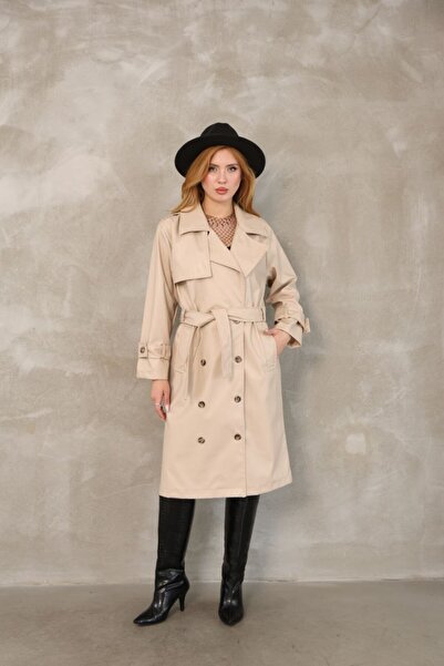 stcococix since 1990 TRENCH COAT LUNG DIN PIELE CU BUTONI