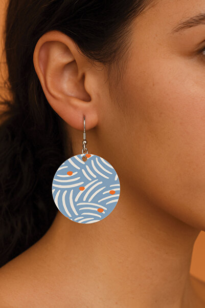 Cekuonline Women's Earrings Patterned Stylist Hooked 3.5X5Cm Round Transparent Earrings Evelyn
