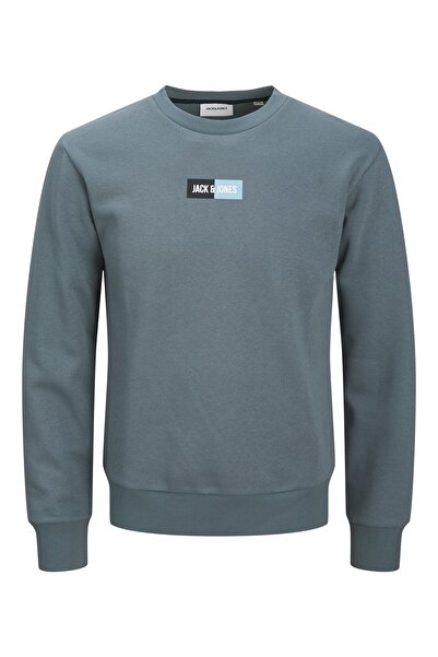 Jack & Jones JJPAN ПОТЕНА БЛУЗА С КРЪГЛА ЯКА MAVİ