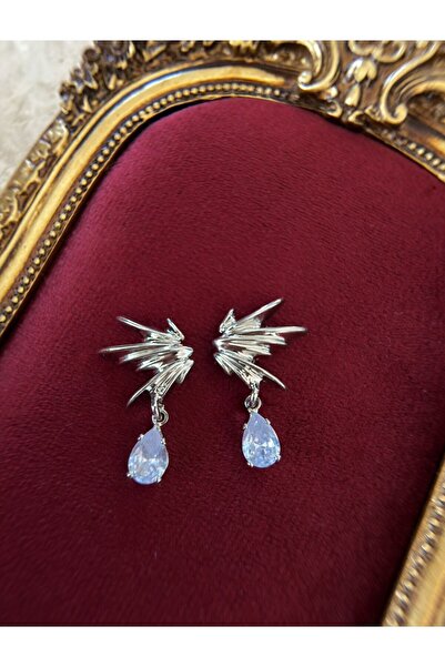 h&b design jewel Silver Stone Wing Earrings