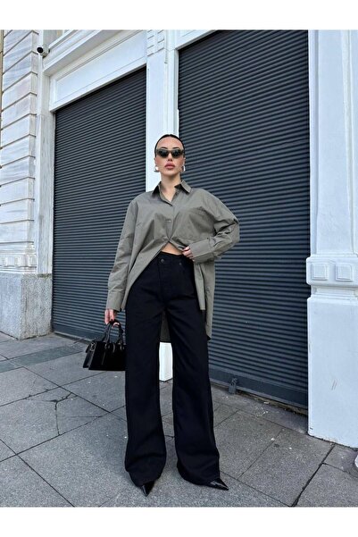 PG GİYİM BELİ ÇAPRAZ KAPAMALI YÜKSEK BEL JEAN-PANTOLON-302072