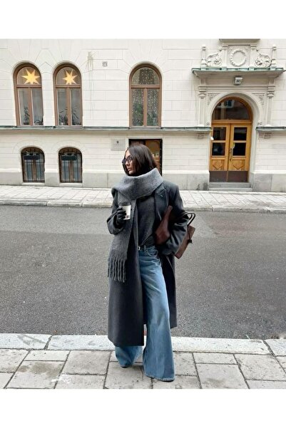 Wearflawless Eșarfă gri pentru femei, cu textura moale, importată, șal, șal pentru umăr