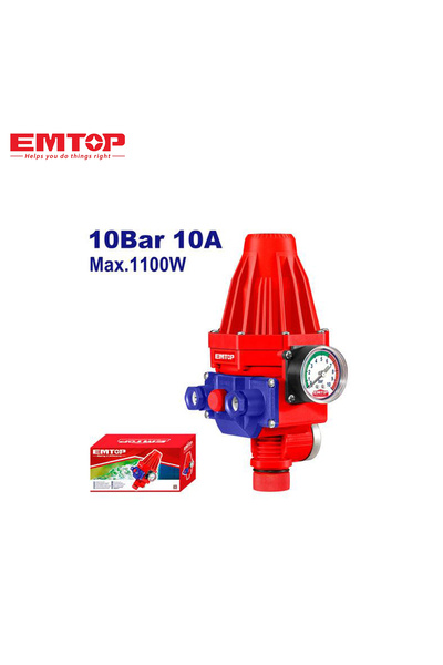 EMTOP Automatic Water Pump Controller with Pressure Gauge - EAPC1201