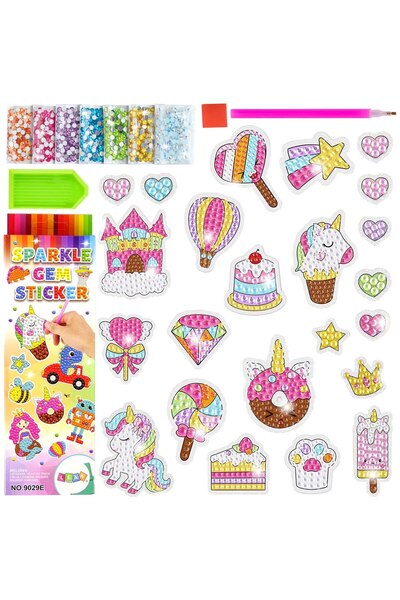 SOLTOY Σετ 16 pachetele cu strasuri, 23 de autocolante stralucitoare, pix special pentru lipire SOLTOY™ s