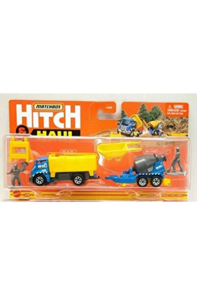 Matchbox Hitch & Haul MBX Construction Zone 2/8 (Blue/Yellow) - Tilt 'N Tip, MBX Cement Trailer, Ent
