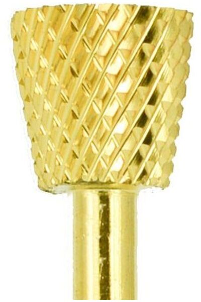 Ami Gel Cap pentru Freza de Unghii - Trapez Invers D6M din Carbid Auriu