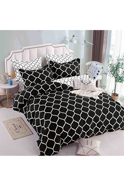 FIONNA.RO Lenjerie De Pat Finet Superior Cu Elastic - Negru Cu Alb