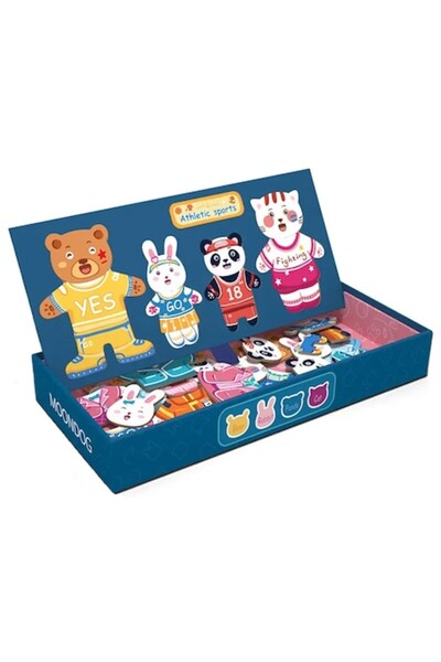 SOLTOY Joc educativ de tip puzzle „Îmbrăcăminte pentru cele 4 animale SOLTOY®...