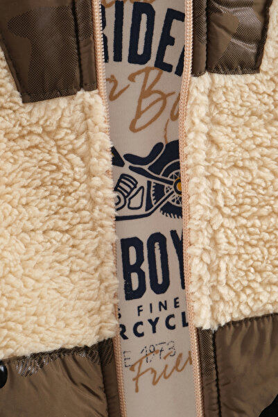 Mini Baray Baby boy camouflage pattern plush tracksuit 3-piece set (9-12-18 months)