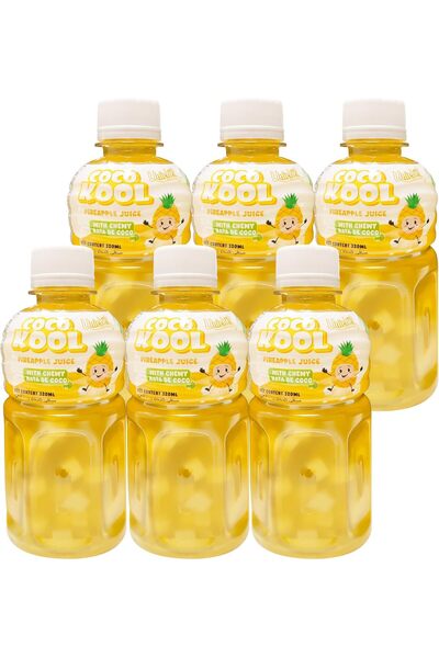 UNICHEF كوكو كول (عبوة من 6 قطع) - عصير فاكهة الأناناس مع ناتا دي كوكو (جيلي جوز الهند)