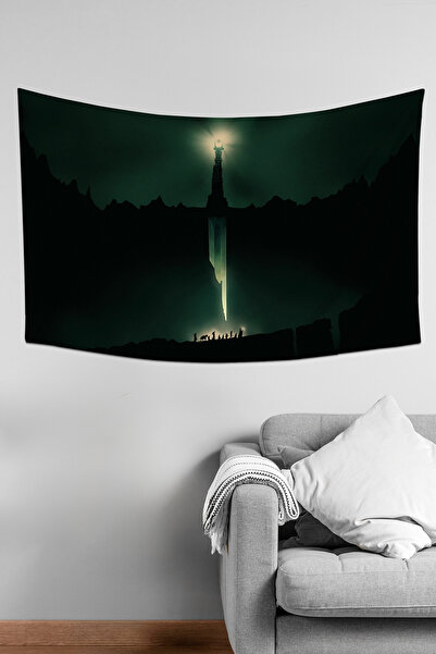 Moud's Lord of the Rings Ring Eye of Sauron Pattern Wall Cloth Wall Hanging Tapestry Suede Textured Fabric