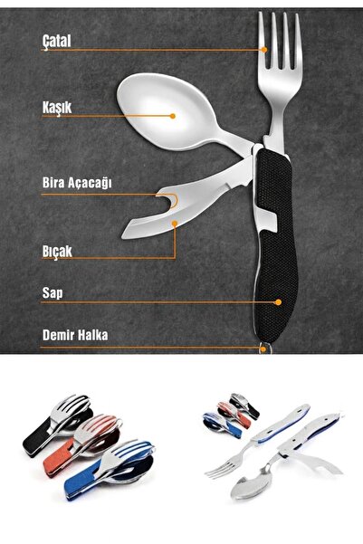 Kelepir Fırsatlar Taşınabilir Kamp Yemek Seti – Katlanabilir Çatal Kaşık Bıça...