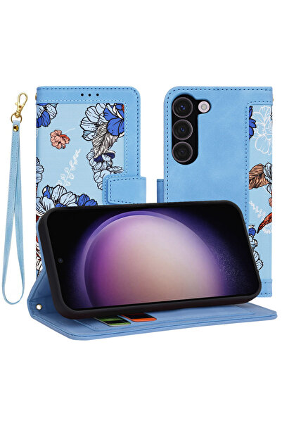 Techsuit Εξατομικευμένη θήκη FlipCraft για κορίτσια Samsung Galaxy S23, μπλε