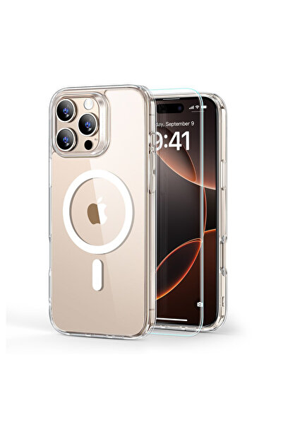 ESR [360° Package] iPhone 16 Pro Max Classic Hybrid HaloLock Case + Film, Transparent