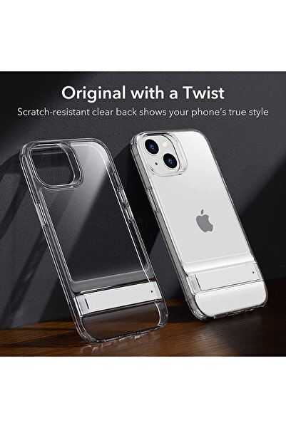 ESR Husa iPhone 14 iPhone 13 Air Shield Boost Kickstand, transparenta
