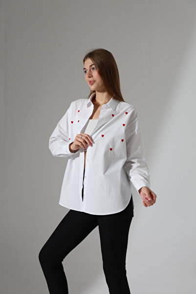 Corradeo Giyim Нова колекция за сезон Oversize ленти от поплин с бродерия на сърце и еполети